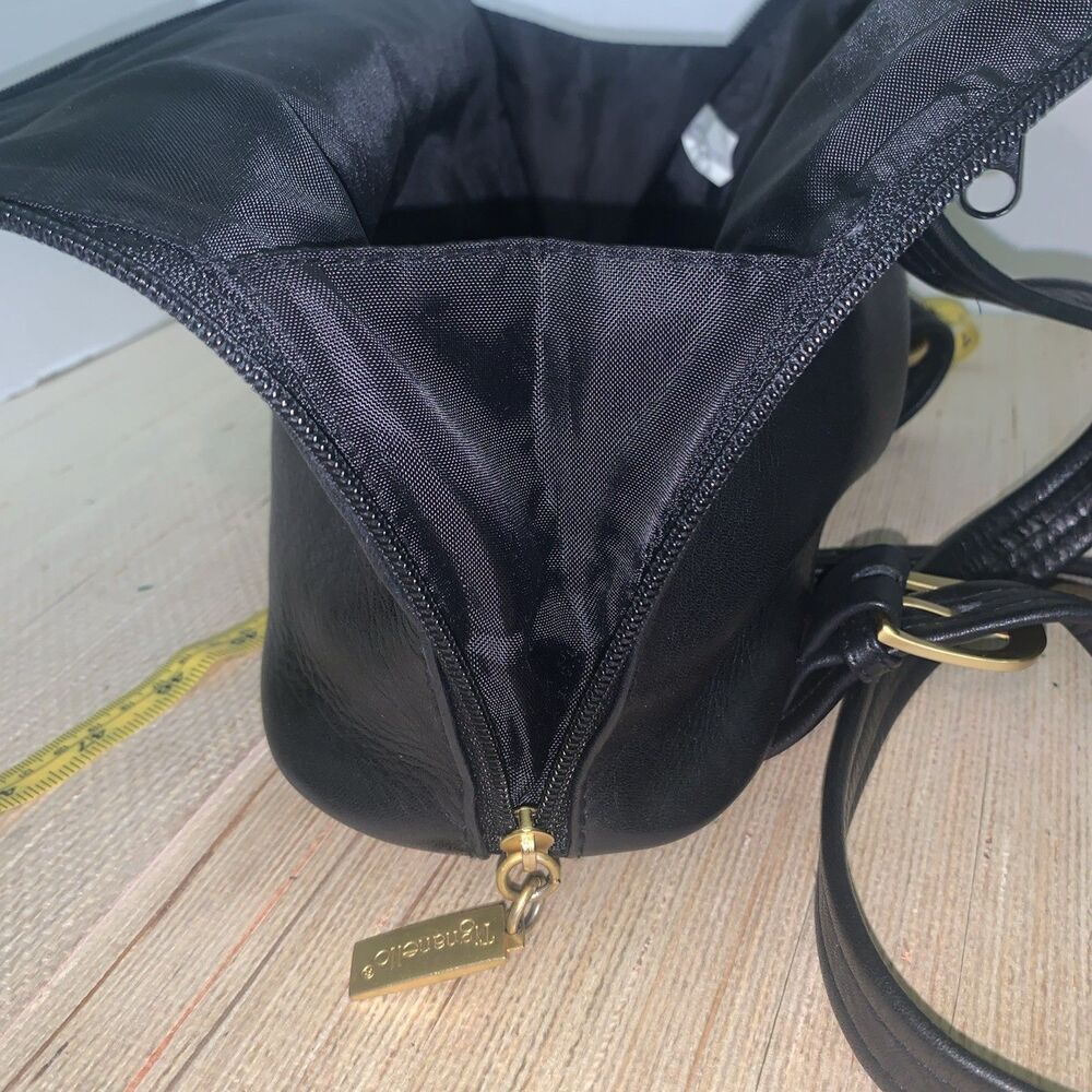 Tignanello Soft Black Vintage Leather Backpack Boho Academia Adjustable Soft Y2K - Picture 15 of 16